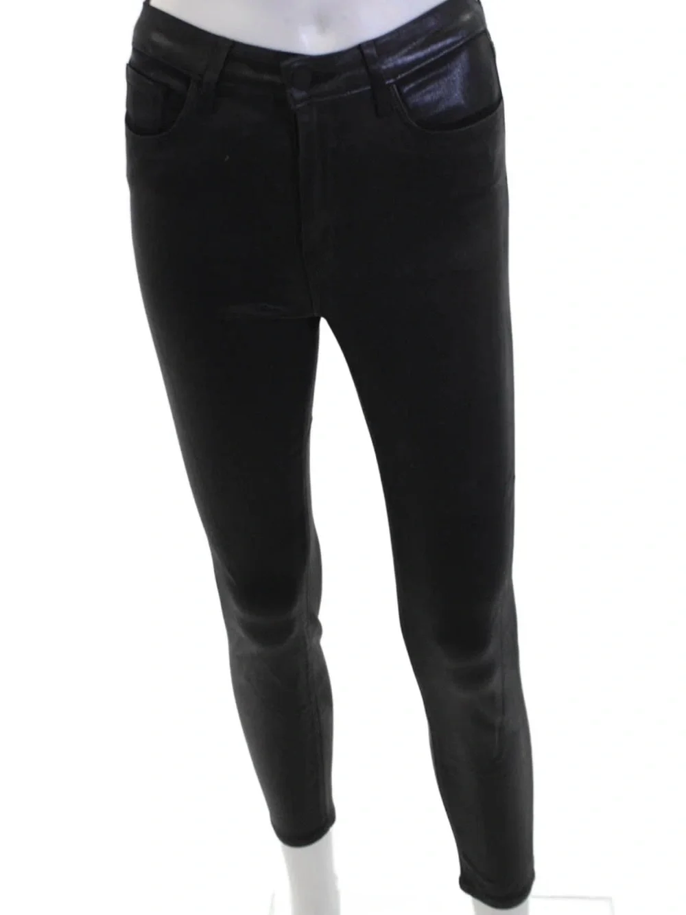L’Agence Margot Coated Crop Skinny Jean in Black Size 27 ‘Super Stretch’